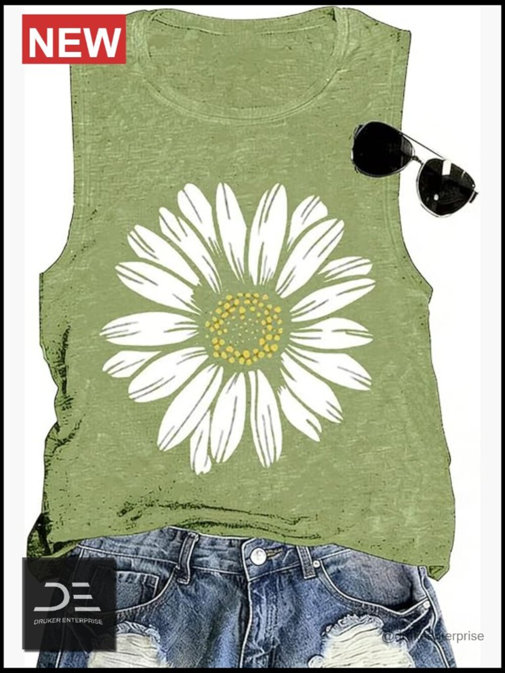 Boho Casual Tank Top Crew Neck Sleeveless Muscle Tunic Tshirt
